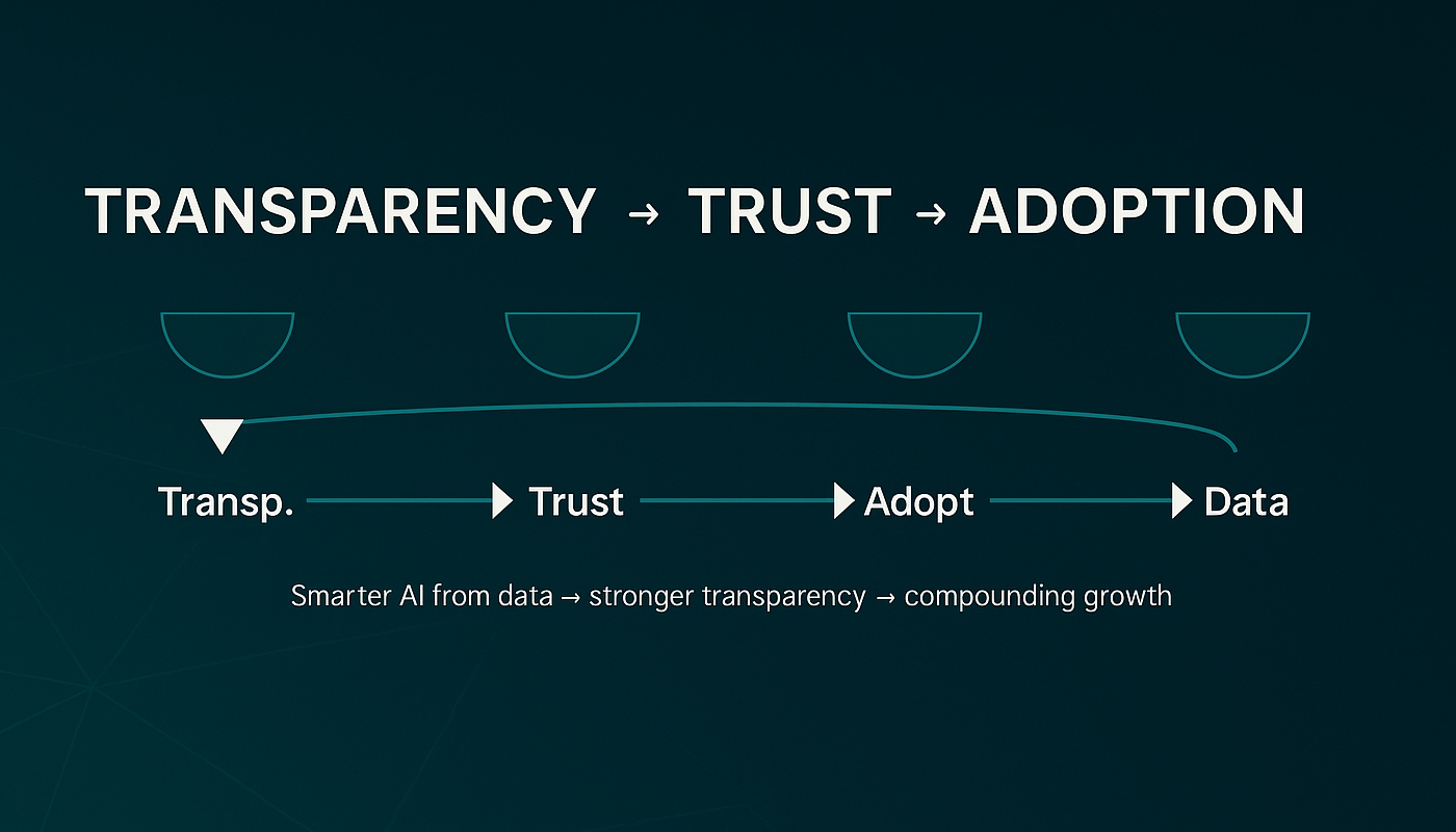 Transparency to trust to adoption loop visualization